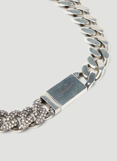 Saint Laurent 커브 체인 네크리스 실버 sla0247092