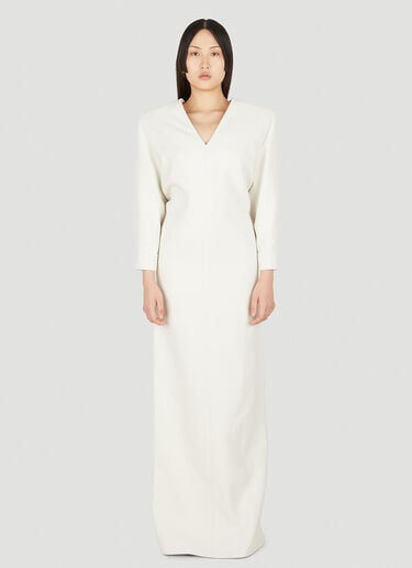 Straight Shoulder Maxi Dress Saint Laurent Straight Shoulder Maxi Dress White sla0248002