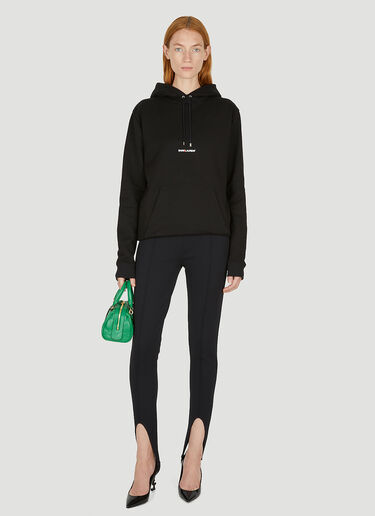 Saint Laurent 徽标刺绣连帽运动衫 黑 sla0249046