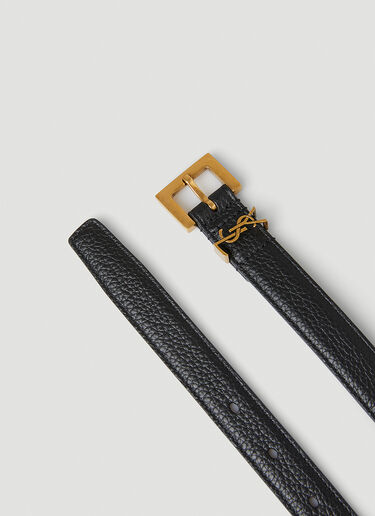 徽标铭牌腰带 Saint Laurent 徽标铭牌腰带 黑 sla0249195