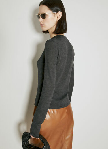 Saint Laurent Cashmere, Wool And Silk Sweater Grey sla0254013