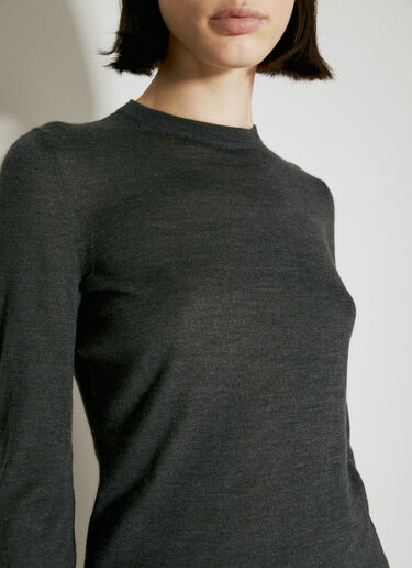 Saint Laurent Cashmere, Wool And Silk Sweater Grey sla0254013