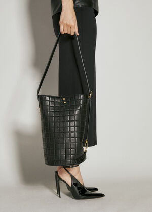 Saint Laurent Cecile Leather Shoulder Bag Black sla0254122