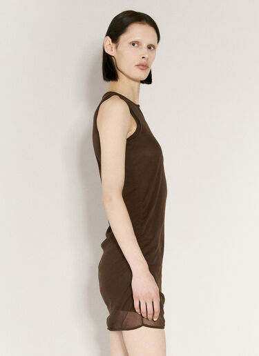 Tulle Tank Mini Dress Saint Laurent Tulle Tank Mini Dress Brown sla0255027