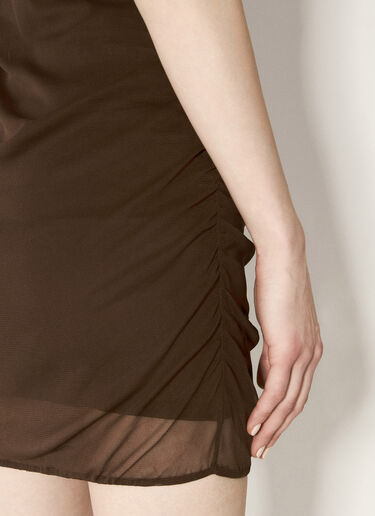 Tulle Tank Mini Dress Saint Laurent Tulle Tank Mini Dress Brown sla0255027