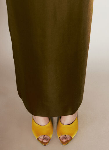 Saint Laurent Suite Heeled Mules Yellow sla0255057