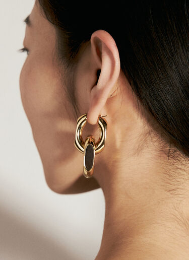 Saint Laurent Cassandre Duo Link Earrings Gold sla0255080