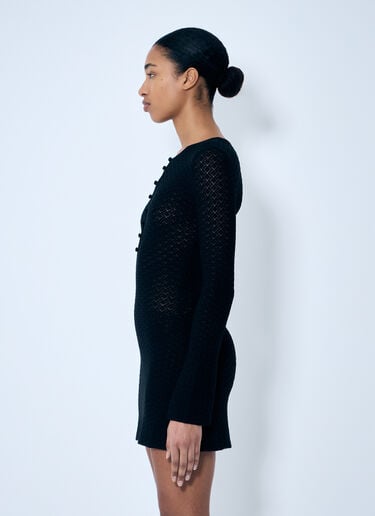 Mini Crochet Dress Saint Laurent Mini Crochet Dress Black sla0259018