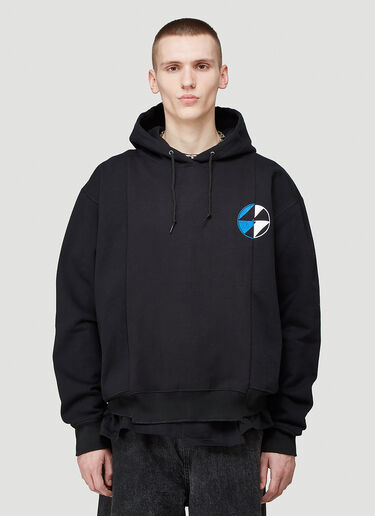 Reconstructed Split Logo Hooded Sweatshirt The Salvages Reconstructed Split Logo Hooded Sweatshirt Black slv0144004