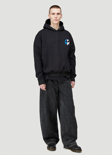 Reconstructed Split Logo Hooded Sweatshirt The Salvages Reconstructed Split Logo Hooded Sweatshirt Black slv0144004