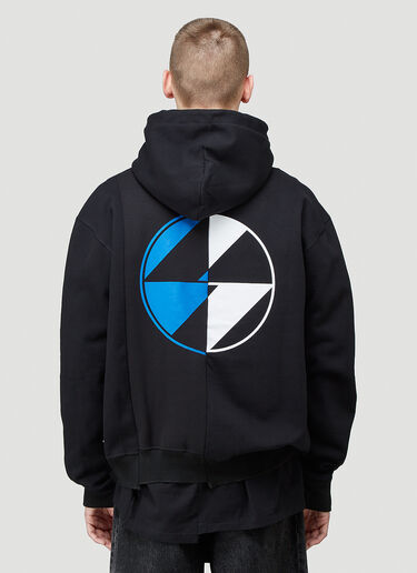 Reconstructed Split Logo Hooded Sweatshirt The Salvages Reconstructed Split Logo Hooded Sweatshirt Black slv0144004