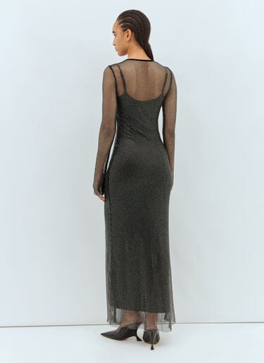Rhinestone Tulle Maxi Dress Sportmax Rhinestone Tulle Maxi Dress Black spx0257001