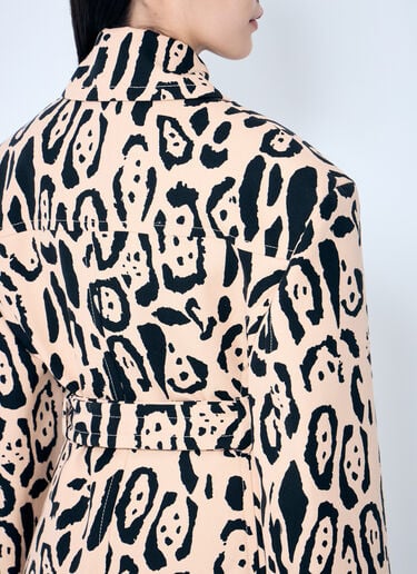 Sportmax Animal-Print Trench Coat Beige spx0259001
