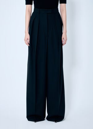 Sportmax Wide-Leg Wool Pants Black spx0259002