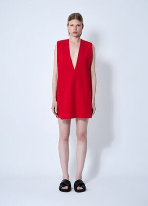 Sportmax Plunge Mini Dress With Belt Red spx0260010