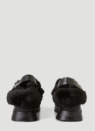 Stella McCartney [트레이스] 슬링백 인조 모피 슈즈 블랙 stm0245038