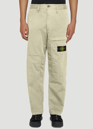 Stone Island Logo-Patch Cargo Pants Beige sto0144045