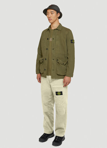 Stone Island Logo-Patch Cargo Pants Beige sto0144045