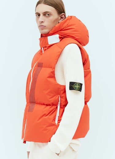 Stone Island Real Down Vest Jacket Orange sto0154007