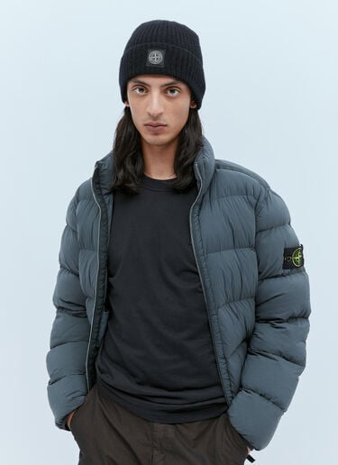 Stone Island 컴퍼스 패치 비니 햇 블랙 sto0154087