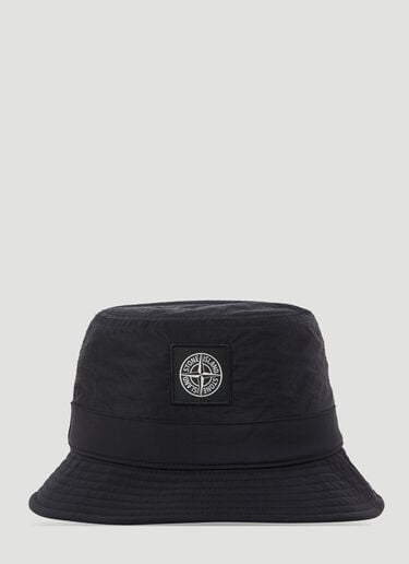 Stone Island Logo Patch Bucket Hat Black sto0154095