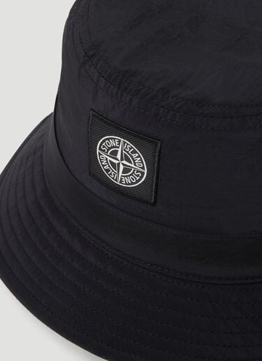 Stone Island Logo Patch Bucket Hat Black sto0154095