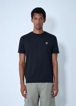 Stone Island Logo Motif T-Shirt Black sto0162009