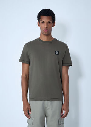 Stone Island Logo Motif T-Shirt Khaki sto0162024