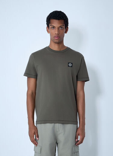 Stone Island Logo Motif T-Shirt Khaki sto0162024