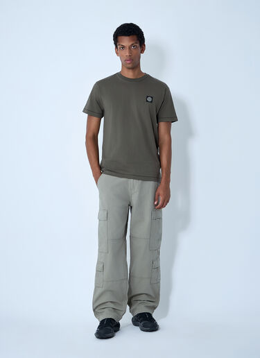Stone Island Logo Motif T-Shirt Khaki sto0162024