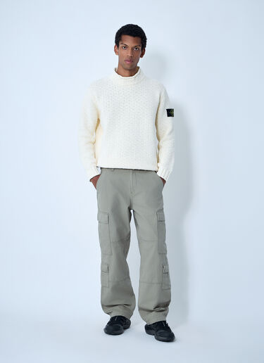 Stone Island Chenille Cotton Sweater Ivory sto0162041