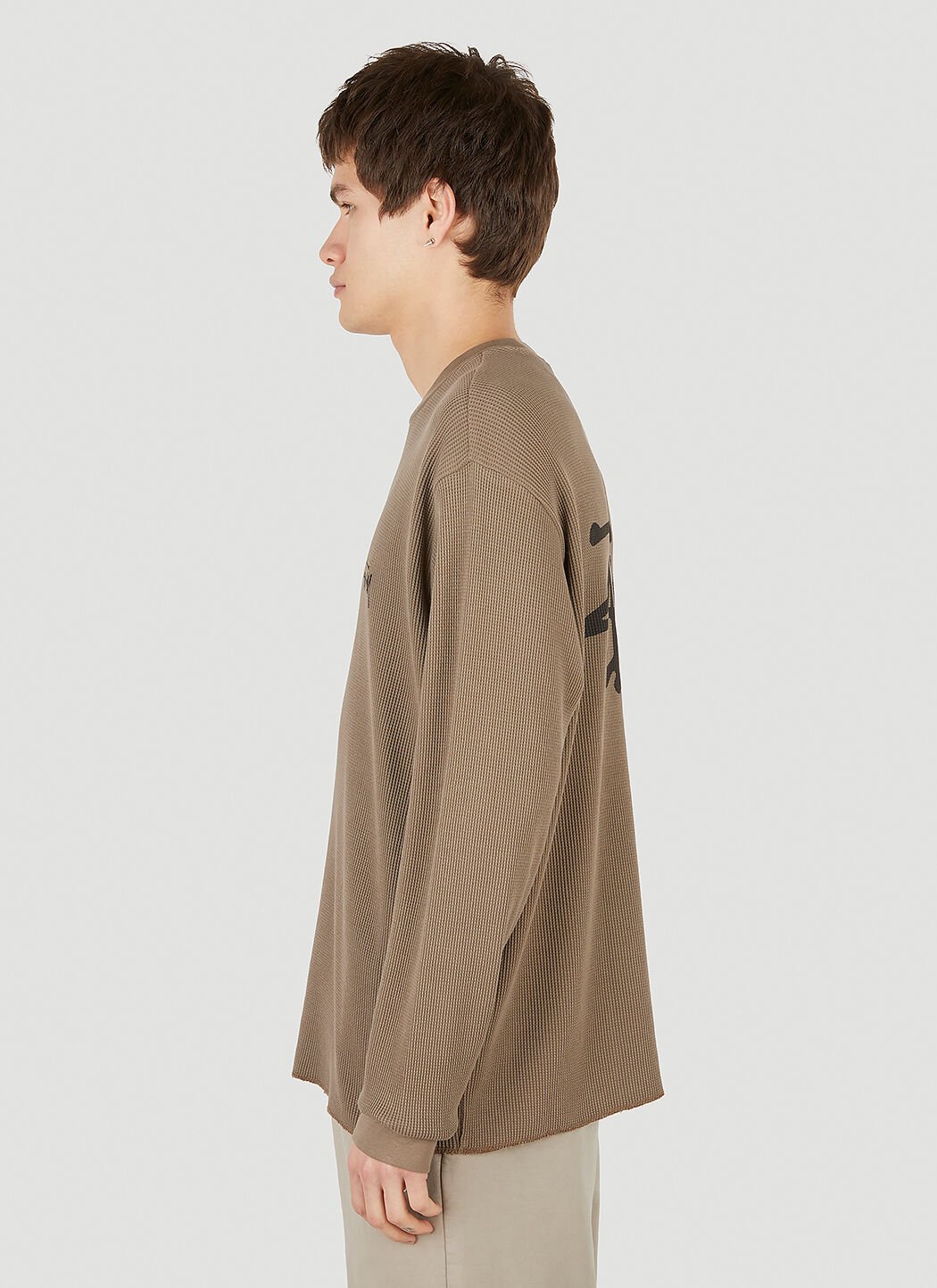 Stüssy Men's' O'Dyed Long Sleeve Thermal T-Shirt in Brown