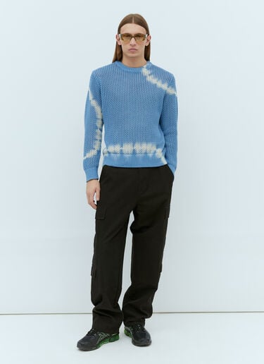 Stüssy 涂料染色宽松棒针毛衣 蓝色 sts0152054