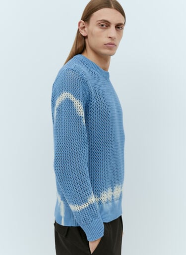Stüssy 涂料染色宽松棒针毛衣 蓝色 sts0152054