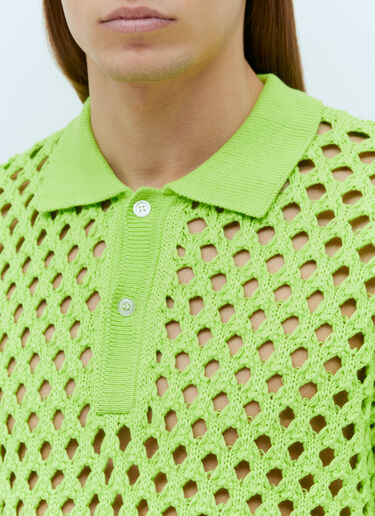 Open-Knit Polo Shirt Stüssy Open-Knit Polo Shirt Green sts0152056