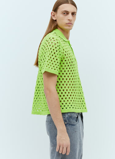 Open-Knit Polo Shirt Stüssy Open-Knit Polo Shirt Green sts0152056