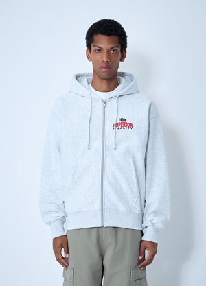Stüssy Logo Motif Zip-Up Sweatshirt Grey sts0161004