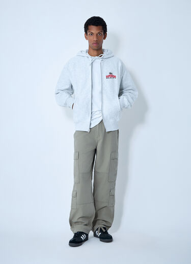 Stüssy Logo Motif Zip-Up Sweatshirt Grey sts0161004
