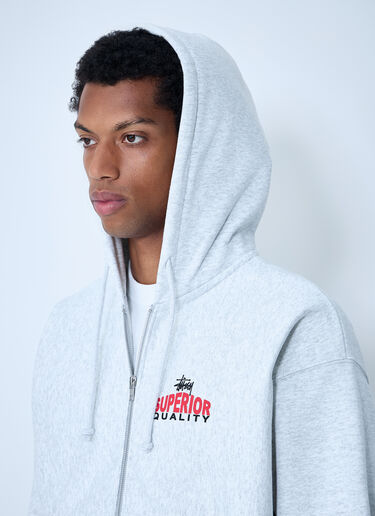 Stüssy Logo Motif Zip-Up Sweatshirt Grey sts0161004