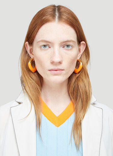 Sunnei Rubberised Big Hoop Earrings Orange sun0244011