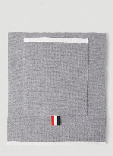 Milano Stitch Four Bar Pocket Scarf Thom Browne Milano Stitch Four Bar Pocket Scarf Grey thb0151048
