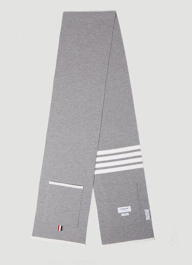 Milano Stitch Four Bar Pocket Scarf Thom Browne Milano Stitch Four Bar Pocket Scarf Grey thb0151048