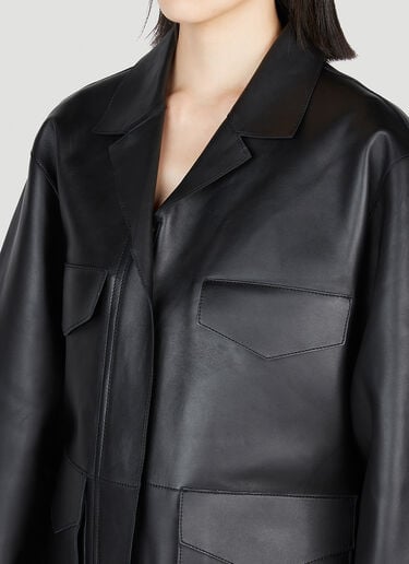TOTEME Leather Army Jacket Black tot0253012