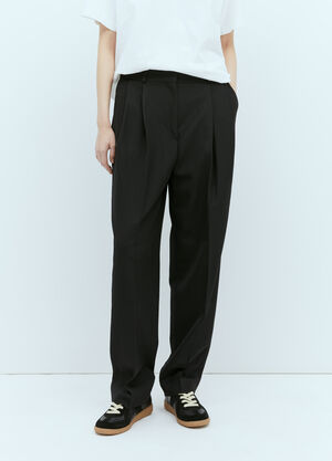 TOTEME Double-Pleated Tailored Pants Black tot0255012