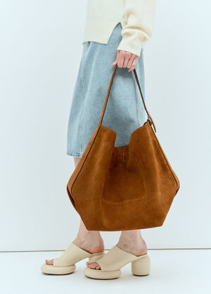 TOTEME Suede Belted Tote Bag Brown tot0257041