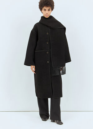 TOTEME Embroidered Scarf Coat Black tot0258005