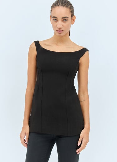 Curved Off-Shoulder Top TOTEME Curved Off-Shoulder Top Black tot0258009