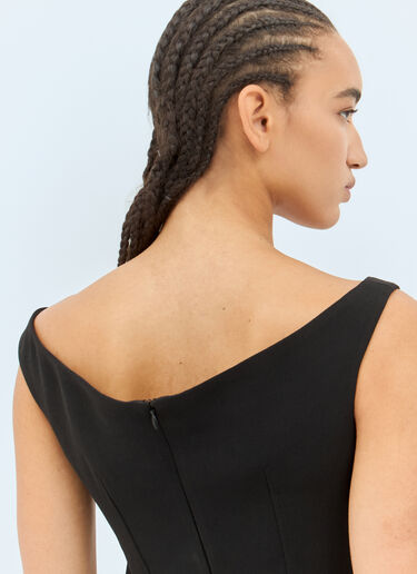 TOTEME Curved Off-Shoulder Top Black tot0258009