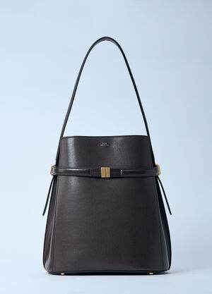 TOTEME Belted Leather Bucket Bag Brown tot0261026