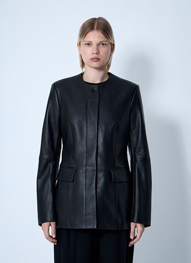 Collarless Leather Jacket TOTEME Collarless Leather Jacket Black tot0261041